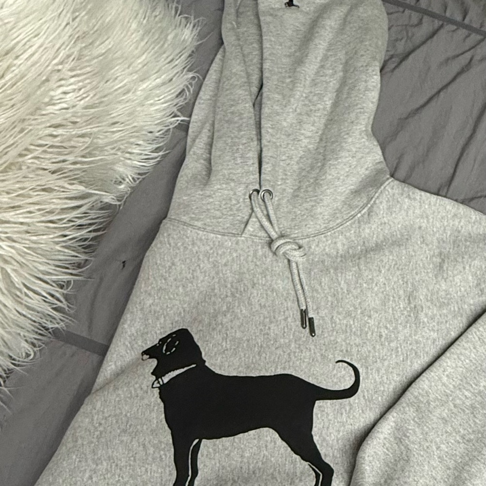 The Black Dog Heather Gray Hoodie with Black Print